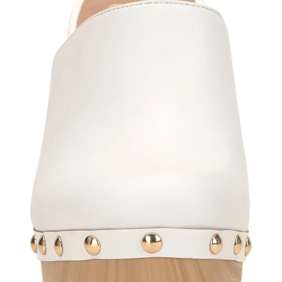 new JESSICA SIMPSON Leather Dasally Platform Mules bright white 367TN - Picture 4 of 8